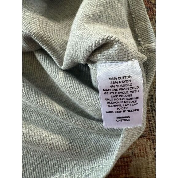 Open Edit Medium Grey Ribbed Crop Racerback Tank Top - Picture 4 of 6